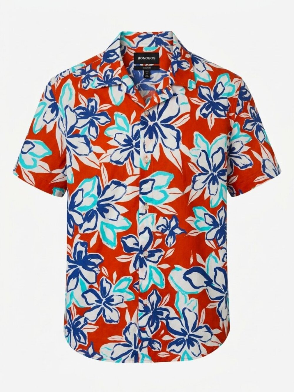 Bonobos Riviera Short Sleeve Button Down Shirt Coral Floral Athletic Fit | M